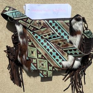 Dancing Cactus Designs Cowhide Purse